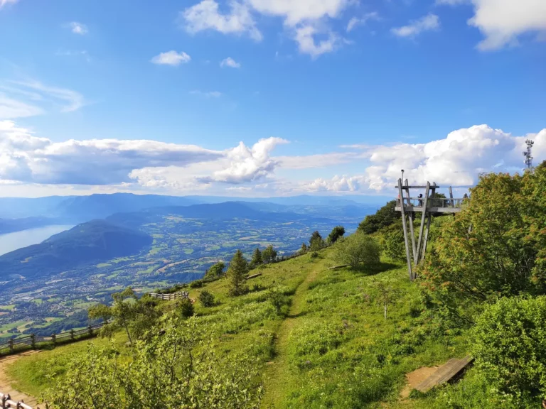 Sentier d'été face au lac du Bourget